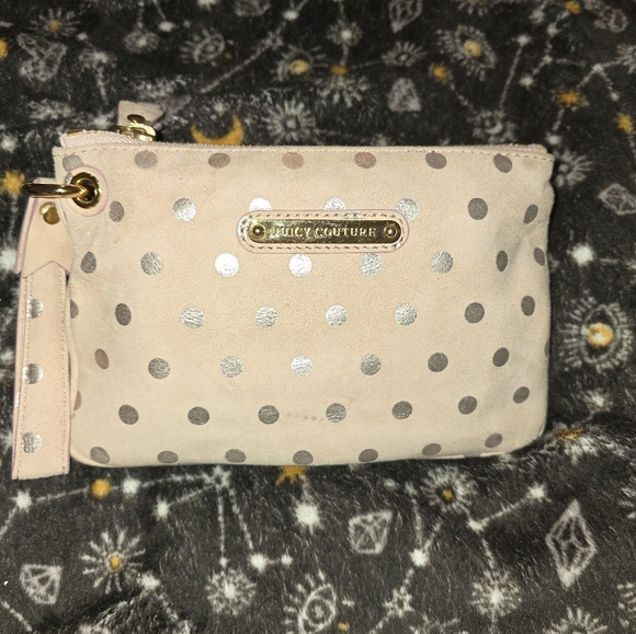 Juicy Couture Polka Dot Wristlet - Cream and Silver - Picture 1 of 5